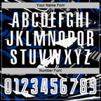 Custom Figure White Black-Royal Fluid Art Splash Sublimation Soccer Uniform Jersey