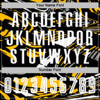 Custom Figure White Black-Gold Fluid Art Splash Sublimation Soccer Uniform Jersey