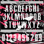 Custom Figure White Black-Neon Pink Fluid Art Splash Sublimation Soccer Uniform Jersey