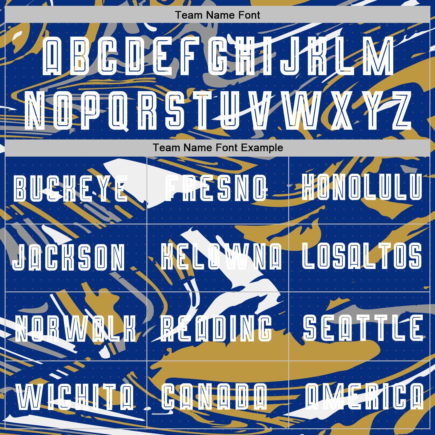 Custom Figure White Royal-Old Gold Fluid Art Splash Sublimation Soccer Uniform Jersey