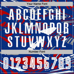 Custom Figure White Royal-Red Fluid Art Splash Sublimation Soccer Uniform Jersey