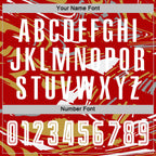 Custom Figure White Red-Old Gold Fluid Art Splash Sublimation Soccer Uniform Jersey