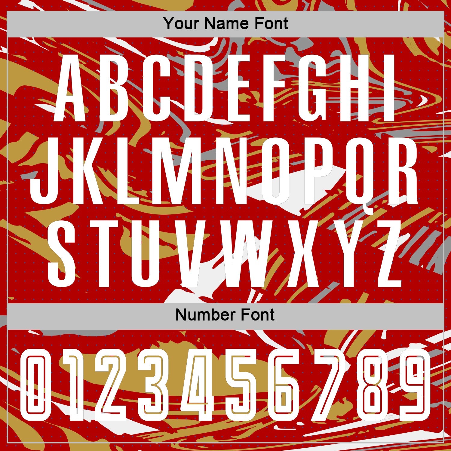 Custom Figure White Red-Old Gold Fluid Art Splash Sublimation Soccer Uniform Jersey