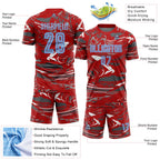 Custom Figure Light Blue Red-Steel Gray Fluid Art Splash Sublimation Soccer Uniform Jersey