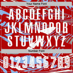 Custom Figure White Red-Light Blue Fluid Art Splash Sublimation Soccer Uniform Jersey