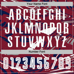 Custom Figure White Crimson-Navy Fluid Art Splash Sublimation Soccer Uniform Jersey