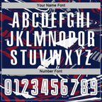 Custom Figure White Navy-Crimson Fluid Art Splash Sublimation Soccer Uniform Jersey