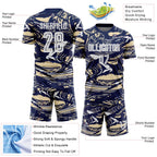Custom Figure White Navy-Cream Fluid Art Splash Sublimation Soccer Uniform Jersey