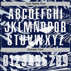 Custom Figure White Navy-Silver Fluid Art Splash Sublimation Soccer Uniform Jersey