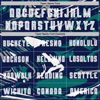 Custom Figure White Navy-Teal Fluid Art Splash Sublimation Soccer Uniform Jersey