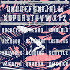 Custom Figure White Navy-Medium Pink Fluid Art Splash Sublimation Soccer Uniform Jersey