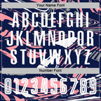 Custom Figure White Navy-Medium Pink Fluid Art Splash Sublimation Soccer Uniform Jersey