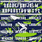 Custom Figure White Navy-Neon Green Fluid Art Splash Sublimation Soccer Uniform Jersey