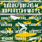 Custom Figure White Green-Yellow Fluid Art Splash Sublimation Soccer Uniform Jersey