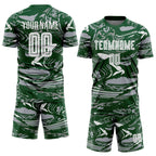 Custom Figure White Green=Gray Fluid Art Splash Sublimation Soccer Uniform Jersey