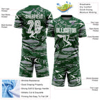 Custom Figure White Green=Gray Fluid Art Splash Sublimation Soccer Uniform Jersey