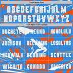 Custom Figure White Powder Blue-Orange Fluid Art Splash Sublimation Soccer Uniform Jersey