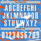 Custom Figure White Powder Blue-Orange Fluid Art Splash Sublimation Soccer Uniform Jersey