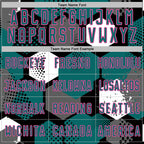 Custom Black Teal White-Pink Geometric Shape Sublimation Soccer Uniform Jersey