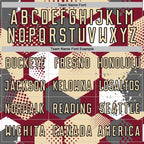 Custom Crimson Cream White-Black Geometric Shape Sublimation Soccer Uniform Jersey