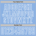 Custom Navy Light Blue-White Geometric Shape Sublimation Soccer Uniform Jersey