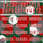 Custom Green Red-White Geometric Shape Sublimation Soccer Uniform Jersey