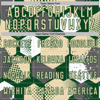 Custom Green Cream-White Geometric Shape Sublimation Soccer Uniform Jersey