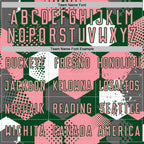 Custom Green Medium Pink-White Geometric Shape Sublimation Soccer Uniform Jersey