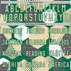 Custom Kelly Green Cream-White Geometric Shape Sublimation Soccer Uniform Jersey