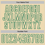 Custom Kelly Green Cream-White Geometric Shape Sublimation Soccer Uniform Jersey