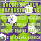 Custom Purple Neon Green-White Geometric Shape Sublimation Soccer Uniform Jersey