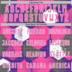 Custom Purple Pink-White Geometric Shape Sublimation Soccer Uniform Jersey
