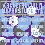 Custom Purple Light Blue-White Geometric Shape Sublimation Soccer Uniform Jersey