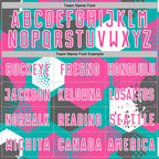 Custom Aqua Pink-White Geometric Shape Sublimation Soccer Uniform Jersey