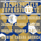 Custom Royal Old Gold-White Geometric Shape Sublimation Soccer Uniform Jersey
