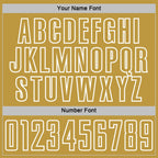 Custom Royal Old Gold-White Geometric Shape Sublimation Soccer Uniform Jersey