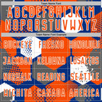 Custom Royal Orange-White Geometric Shape Sublimation Soccer Uniform Jersey