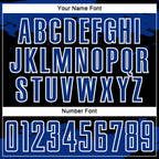 Custom Black Royal-White Abstract Fragment Art Sublimation Soccer Uniform Jersey