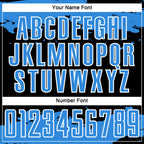 Custom Black Powder Blue-White Abstract Fragment Art Sublimation Soccer Uniform Jersey