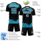 Custom Black Panther Blue-White Abstract Fragment Art Sublimation Soccer Uniform Jersey