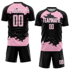 Custom Black Light Pink-White Abstract Fragment Art Sublimation Soccer Uniform Jersey
