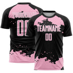 Custom Black Light Pink-White Abstract Fragment Art Sublimation Soccer Uniform Jersey