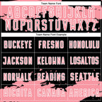 Custom Black Medium Pink-White Abstract Fragment Art Sublimation Soccer Uniform Jersey