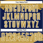 Custom Navy Old Gold-White Abstract Fragment Art Sublimation Soccer Uniform Jersey