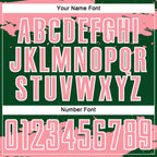 Custom Green Medium Pink-White Abstract Fragment Art Sublimation Soccer Uniform Jersey