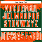 Custom Green Orange-White Abstract Fragment Art Sublimation Soccer Uniform Jersey