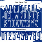 Custom Royal White Abstract Fragment Art Sublimation Soccer Uniform Jersey