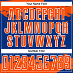 Custom Royal Orange-White Abstract Fragment Art Sublimation Soccer Uniform Jersey