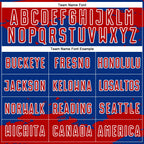 Custom Royal Red-White Abstract Fragment Art Sublimation Soccer Uniform Jersey