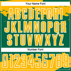 Custom Kelly Green Gold-White Abstract Fragment Art Sublimation Soccer Uniform Jersey